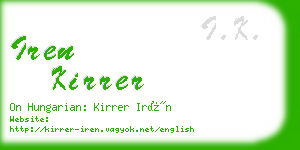 iren kirrer business card